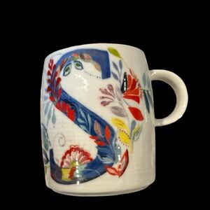 Anthropologie Starla Halfmann Petal Palette Monogram Mug Initial “S”
